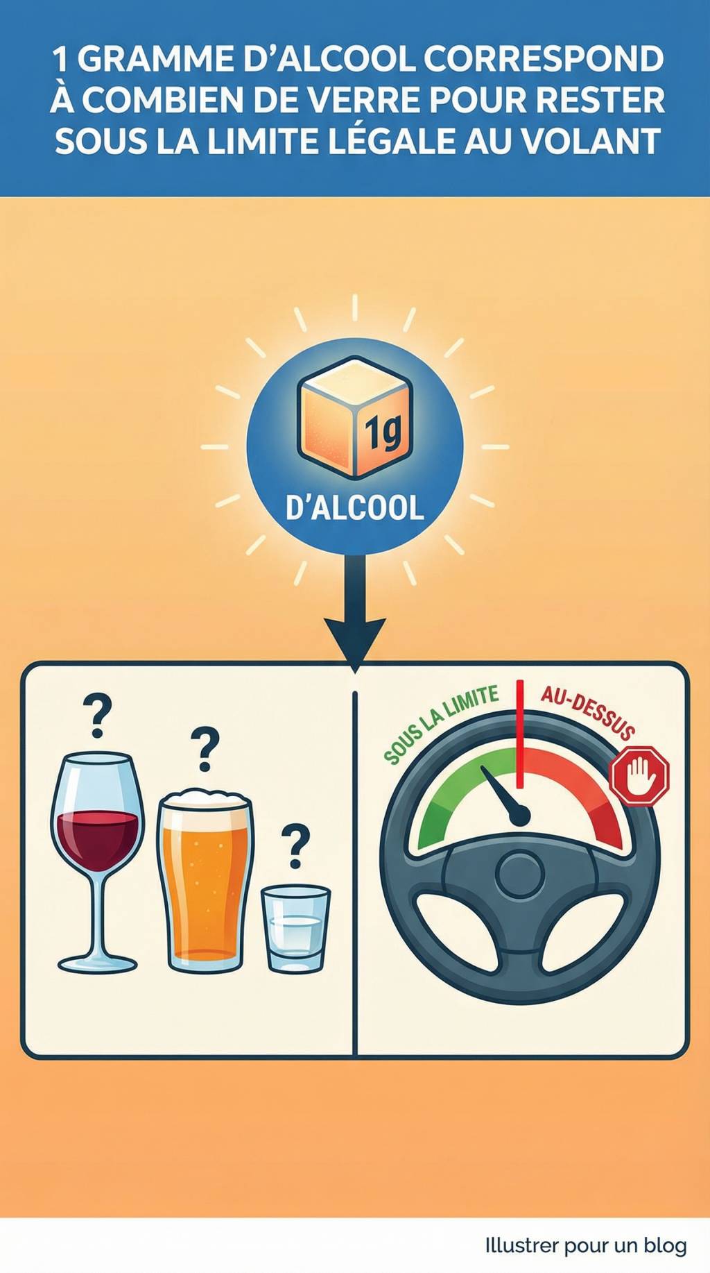 1 gramme d&rsquo;alcool correspond a combien de verre pour rester sous la limite légale au volant